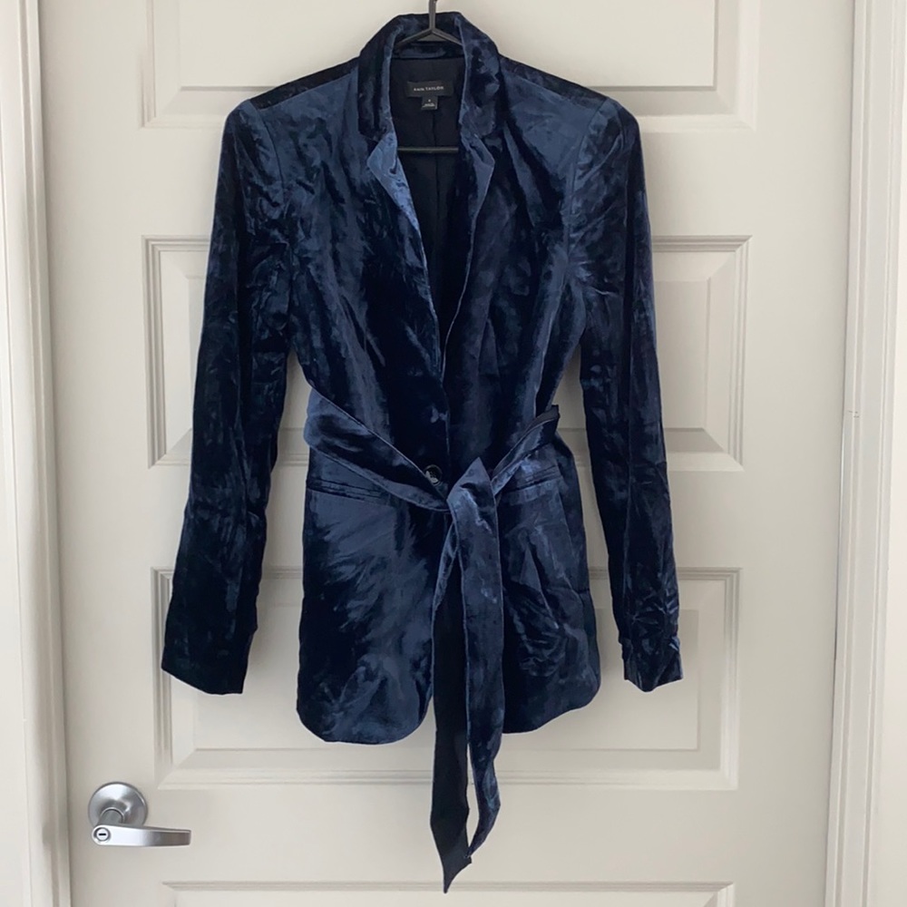 Ann Taylor Navy Velvet Blazer